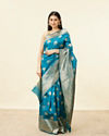 True Blue Paisley Bordered Saree